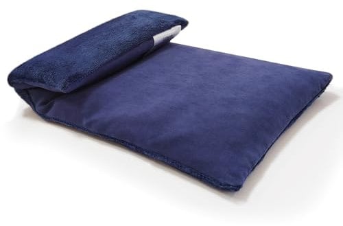 UNCN Wheat Bags Microwavable with Washable Cover | Microwave Heat Pad for Back Pain Relief 32×17 CM | Heat Pads for Muscle Cramps Menstrual Joints Relief (Navy Blue)