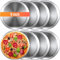Thenshop Set di 8 teglie per pizza rotonde da 22,9 cm, in acciaio inox, per forno, cucina, cucina, ristorante, sicure, robuste, riutilizzabili, facili da pulire (argento)