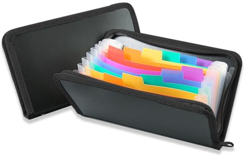 Quittung Coupon Organizer 2 Stück Reißverschluss Coupon-Währungs-Organizer mit 13 Fächern Reißverschluss Dokumentenorganizer für Gutscheine Quittungen Bargeld Rechnungen Tickets
