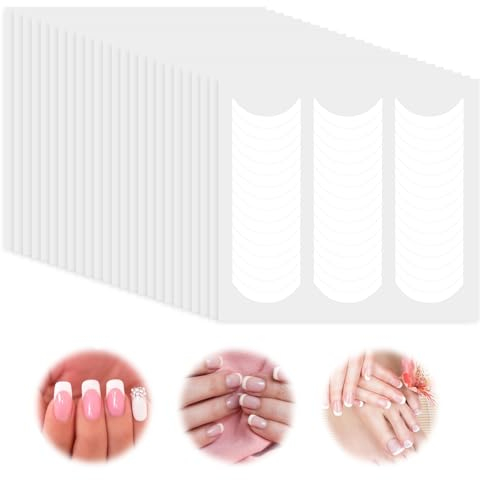3168 PCS French Manicure Nail Stickers Strips French Tip Nail Guides French Nail Sticker Nail Stencil Self Adhesive French Manicure Kit French Tip Tool for DIY Manicure Decorations