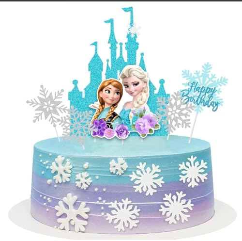 6 Stück Frozen Kuchendekorationen, Cartoon Anime Frozen Cake Topper, Cartoon Frozen Princess Cake Topper Niedliche Cake Topper, für Kindergeburtstag Party Dekoration