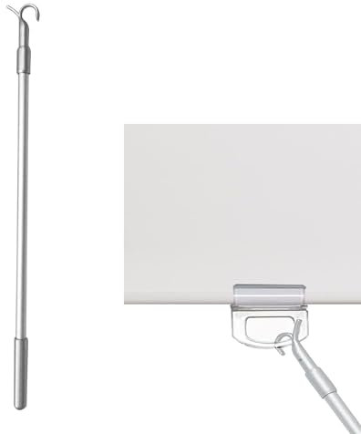 1 Pcs 18‘’-32‘’ Telescopic Draw Rod for Cordless Roller Shades Draw Wand to Pull and Push The Shades Down and Up Roller Shade Replacement Part with Hook Adjustable（18‘’-32‘’）