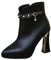 Shoes Black Ballet Pumps Black Trainers Ladies 2022 Women's Fashion Autumn and Winter Pointed Toe Pendant Flower Solid Color Thick High Heeled Zipper Shoes Black Ballet Pumps Black (Black, 4.5)