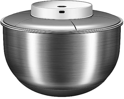 Petite essoreuse à Salade, essoreuse à Salade en Acier Inoxydable 4.8L, essoreuse à laitue Rechargeable par USB, essoreuse à Salade électrique Automatique pour salades Vertes, laitue, 24.5X24.5x16 CM
