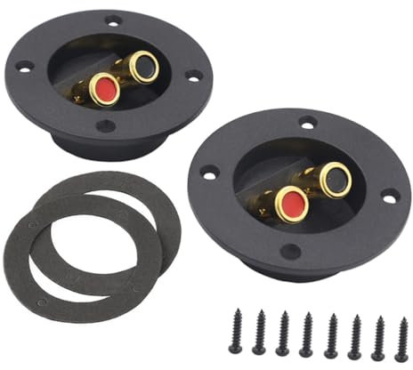 Veemoon 2pcs Audio Junction Box for Speaker Box Speaker Cup Feature Use for Subwoofer Terminal Connections in Automotive Cable Setups