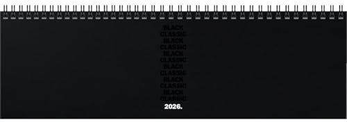 BRUNNEN Querterminbuch Mod. 774 '26 „Black Classic“ | 326×102 mm, Kunststoff | 32,6×10,2 cm, Kunststoff