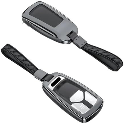 Étui en alliage d'aluminium TPU pour clé télécommande intelligente de voiture, Compatible Pour étui et porte-clés pour Audi A4 A5 Q5 Q7 TT S4 S5 SQ5(Style a)