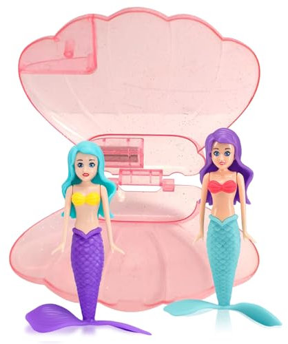 Juguete de Piscina de Sirena para Niños,2 Sirenas Juguetes de Buceo para Piscina con Concha Azul,Entrenamiento Juego Accesorios de Piscina de Buceo Verano para Niños,Juguetes para Nadar bajo el Agua