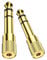 HDXH 2 PCS Headphone Adapter jack,3.5mm to 6.35mm Audio Jac Headphone Adapter,1/4 inch to 3.5mm Audio Jack Plug Adaptor Gold Plated,Aux Jack Converter For Digital Piano,Speaker etc(Golden)