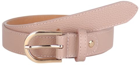 MIRROSI Ledergürtel Damen Herren Gürtel, Made in Italy, 3cm breit (Rosa (Goldene Schnalle), 85cm)