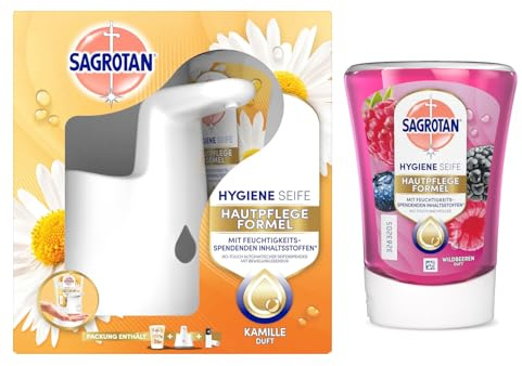 Sagrotan No-Touch Starter Set inkl. 1 x 250 ml Nachfüller Kamille & 1 x 250 ml Nachfüller Wildbeere