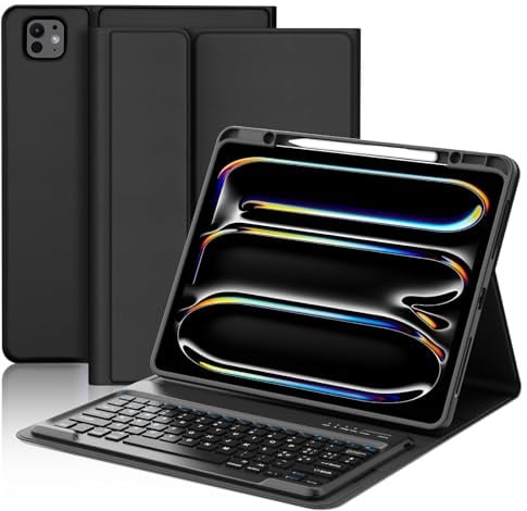 Occtingkind Tastiera iPad Pro 13 2024/2025, Custodia con Tastiera Bluetooth per iPad Pro 13 M4/M5 (A2925/A3007/A2926/A336x), Cover Slim Magnetica Italiana, USB-C, Nero - Senza Retroilluminazione