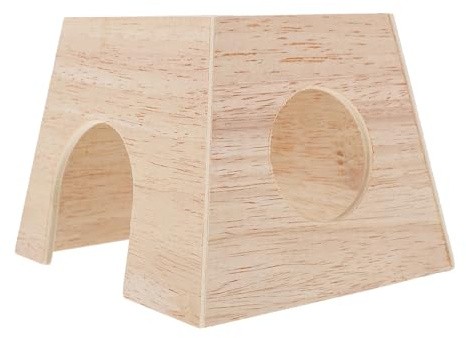 VILLCASE Haustierhaus für Kleine Tiere und Hühner als Versteck | Basteln und Bemalen Möglich, mit Stickern Dekorierbar, Khaki Farbton, für Spiel und Ruhe