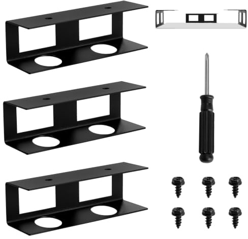 GZRXIOUS 3 Stück Laptop Untertisch Halterung, Laptop Halterung Schreibtisch, Laptop Regal Halter Ständer, für Laptop Tastaturen Schreibtisch Bis zu 35 mm mit Schrauben und Schraubendreher (Schwarz)