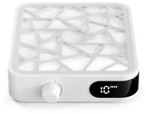 Aspirador Uñas Profesional, 15W 6000RPM Extractor De Polvo Para Uñas de Escritorio con 30 filtros de papel desechables, Aspirador Uñas Gel Para Salones De Manicura Y Hogares (Weiß)