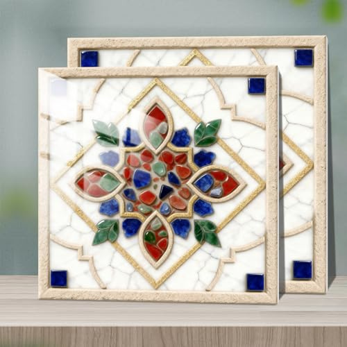 Fliesenaufkleber 10X10Cm Rot Grün Klebefliesen Küche Vinyl Selbstklebende Fliesen Pvc Fliesen Selbstklebend,Wandfliesen Abziehbare,Für Bad,Küche,Wand Dekoration Wasserdicht