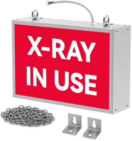 X-RAY IN USE LED Radiation Warning Sign, 11.8 x 7.9 x 3.1 in X-Ray Warning Light Box, 110-220V Aluminum Alloy LED Sign with Printed Plastic Panel for Dental Clinic, Lab and Medical Office