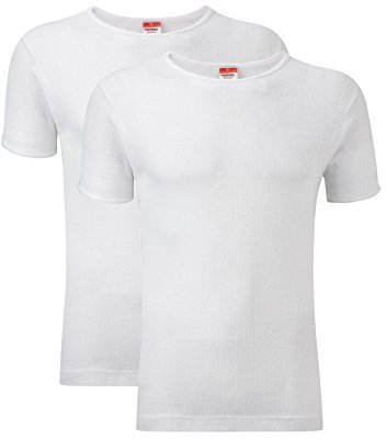 Heatwave® Pack of 2 Men's Thermal T Shirt, Warm Underwear Baselayer Thermals, Medium White