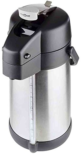 'Professionale Caraffa Termica con pompa Premium in polipropilene e acciaio inox 188 con indicatore di livello, a doppia parete, con maniglia, Base girevole, Pump meccanismocontenuto: 3 litri. |