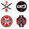 cama24com Ninja Kinder Tattoos 36 Stück Kindergeburtstag Mitgebsel Mottoparty mit Palandi® Sticker