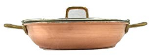 artigianatodaloise - Casserole en cuivre étamé avec couvercle artisanal fabriqué en Italie, diamètre 24 cm, casserole cuivre diamètre 24 cm.