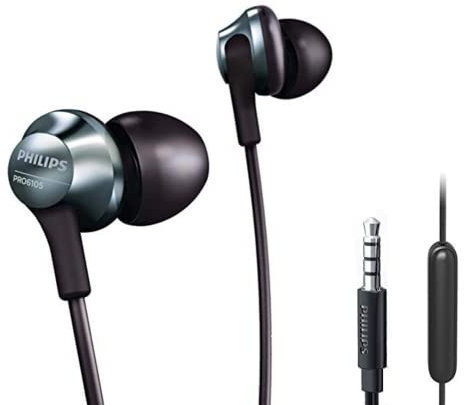 Philips Pro Auricolari Intra-ear cablati con microfono, bassi potenti, leggeri, audio ad alta risoluzione, vestibilità comoda