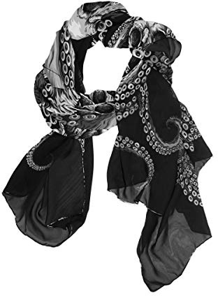 MNSRUU Schal mit Totenkopf-Motiv, lang