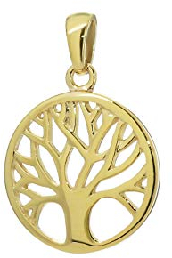 NKlaus Baum des Lebens Ø 14mm Kettenanhänger 333 8 Karat Gold gelbgold Lebensbaum 9105