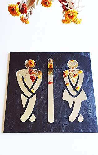 Aşk Aynası ☆ Cartello decorativo in pelle e specchio da bagno, divertente cartello per porta del bagno, insegna in legno per uomini e donne unisex