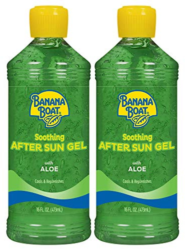 Banana Boat Soothing After Sun Gel with Aloe Twin Pack | Aloe Vera Gel, Sunburn Relief, After Sun Care, 16 fl oz each