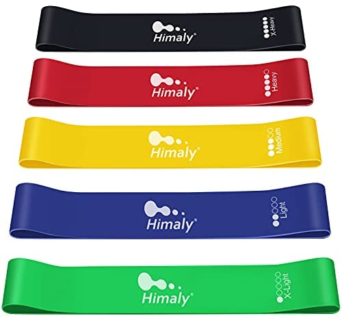 Resistance Bands Loop Exercise Bands Set with 5 Different Resistance Levels Elastic Bands for Training,Yoga, Set of 5 Pcs