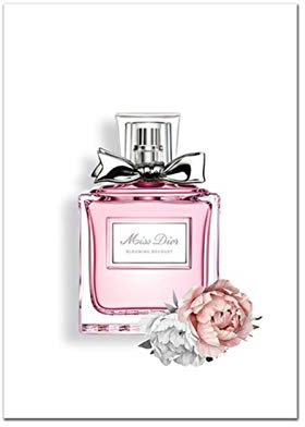 YQHWLKJ À la mode moderne bouteille de parfum rose peinture murale décoration de la maison affiche de peinture sur toile sans cadre
