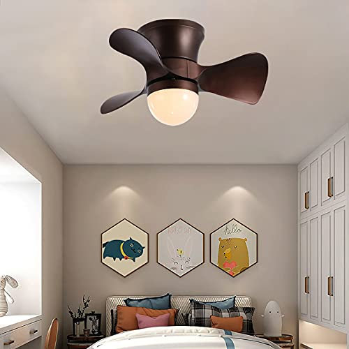 Bambini Ventilatore Da Soffitto Con Luce E Telecomando Reversibile 6 Velocita LED Dimmerabile Lampada Ventilatore Soffitto Con Timer Moderno Silenzioso Ventilatore Da Soffitto Con Luce,Marrone