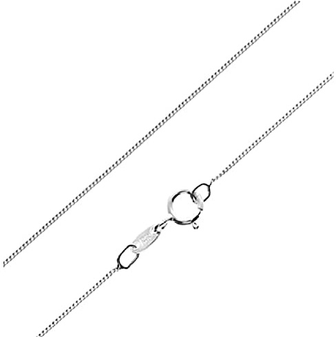 Treasure Bay Damen Halskette – 925 Sterling Silber Schlangen-, Panzer-, Figaro-, Box-, Rolo-, Ankerketten – Italienische Ketten 40–75 cm (1 Mm Curb Chain, 40 Cm)