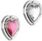 kwmobile 2X Tisch Handtaschenhalter Haken - Faltbare Antirutsch Taschenhaken Halterung Handtaschen Herz Rosa Silber