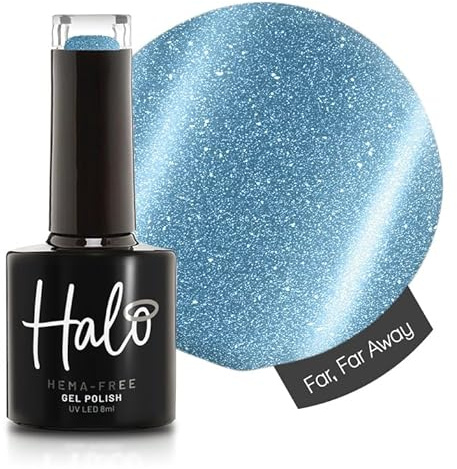 Halo Gel Polish 8ml - Far, Far Away. UV/LED Gel Nail Polish, Long Lasting & Easy To Apply. Nail Art Colours For Manicure & Pedicure. Gel Polish For Professional & Home Use.