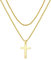 YADOCA Edelstahl Kreuz Halskette für Herren Damen Seil Kette Kreuz Anhänger Halskette Schmuck Geschenke Kette Halskette Gold