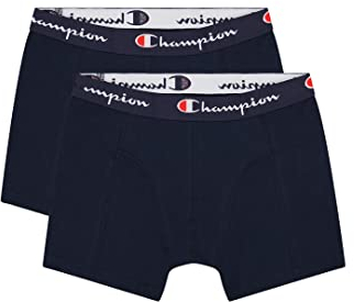 Champion Boxershorts Men Herren Unterhose Pant Boxer Unterwäsche 2er Pack, Farbe:Navy, Bekleidungsgröße:L