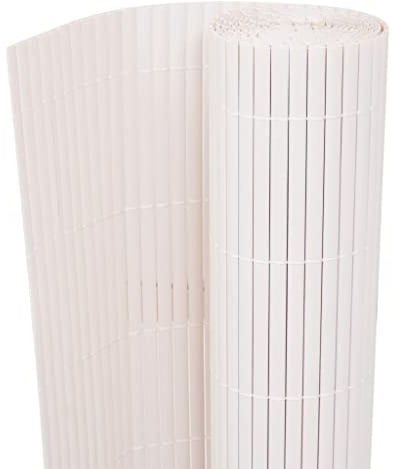 Gartenzaun Sichtschutzmatte Doppelseitig PVC Sichtschutzzaun Sichtschutz UV- und Witterungsbeständig für Zaun Balkon Windschutz, 90 x 300 cm Weiß