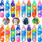 Lot de 16 porte-clés Pop It Fidget Jouets pour sacs de fête pour enfants, porte-clés Poppet piñata de Noël, cadeaux d'anniversaire pour enfants, jouets sensoriels pour filles et garçons
