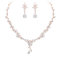EVER FAITH Parures Bijoux de Mariée Zircone Cubique Fleur Collier Boucles d'oreilles de Mariage pour Femme Clair Ton Or Rose