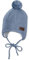 Sterntaler Unisex Kinder Strickmütze Baby Bommelmütze Strick mit Ohrenklappen, Blau, 49