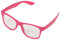 Miobo Sonnenbrillen Party Brillen 1980 style Retro Atzen Nerdbrille Hornbrille Sonnenbrille oder Klarglas Schwarz (Pink Klarglas)