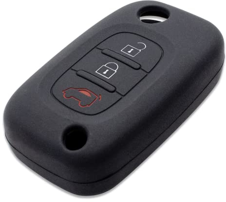 Silikon-Schlüsselcover kompatibel mit Smart 453 Fortwo, Forfour - 3-Tasten Schutzcover (Schwarz)