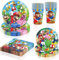 VAMITV Animación Clásica Platos y Vasos para Cumpleaños, Tema del Juego Vajilla Desechable Infantil 50 piezas para Niño Fiestas Temática-10 Platos de 7, 10 Platos de 9, 10 Tazas, 20 Servilletas