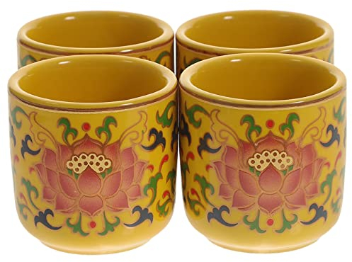FOMIYES 4 Stück Wasserbecher Kelch Der Religiösen Anbetung Buddhistische Schale Buddhistische Wasserschale Buddha-kelch Buddha-opferbecher Segensbecher Antike Keramik Schreibtisch Tasse