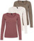 VERO MODA Women's Vmmaxi My Ls Soft Uneck Ga Noos Long Sleeve Shirts, 1 x Walnut, 1 x Rose Brown, 1 x Marshmallow, L
