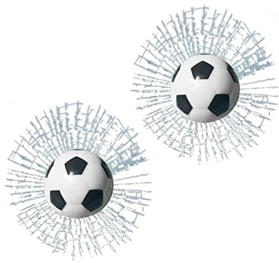 TOYANDONA 2Pcs 3D Ball Pattern Car Stickers for Cars and Trucks Waterproof Self-Adhesive White Football Window Decals Sun Resistant Sturdy