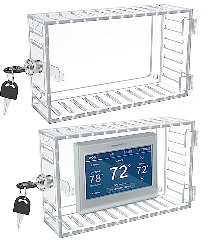 Thermostatschutz mit Schlüssel Klimaanlage Thermostat Schließkasten Acryl Wand Thermostat Abdeckung abschließbar Heizung und Klimaanlage Bedienfeld Abdeckung