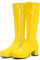 Stivali Alti Color Caramella Lucidi Donna,Stivali Cavallerizzo Zip Laterale per sfilate di Moda Casual,Stivali al Ginocchio Tacco Pelle Verniciata Sexy,Giallo,35 EU